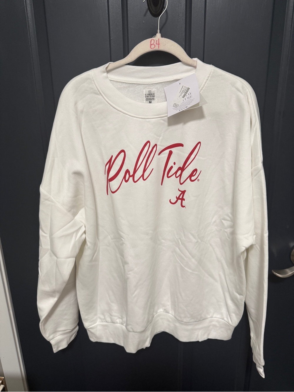 Alabama Roll Tide White Crewneck Sweatshirt - Collegiate Graphic